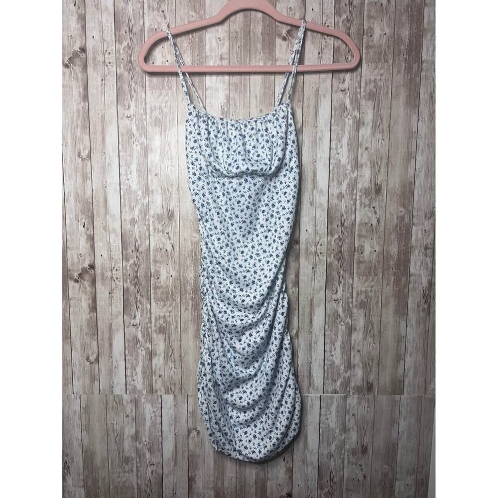 SHEIN White Floral Ruched Slip Dress